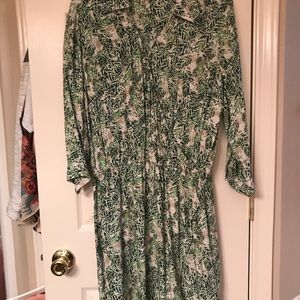 Cabi Leaf Print Dress EUC